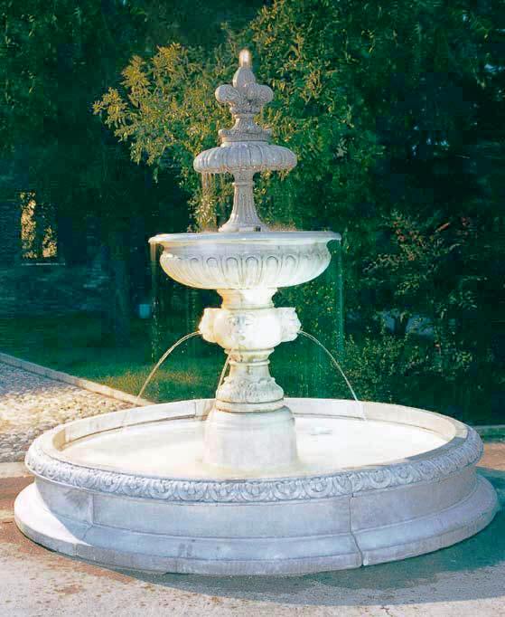 Large pool fountain water fall tiered fountain Perugia italian cast Fountains 
