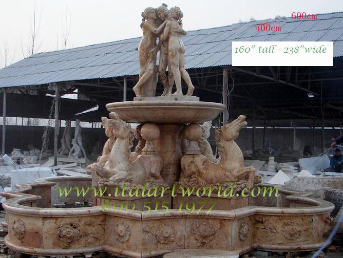 large italian  fountains travertine stone marble carving fountains