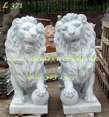 Lion ststue outdoor statue of lions a pair marble lions statuary 